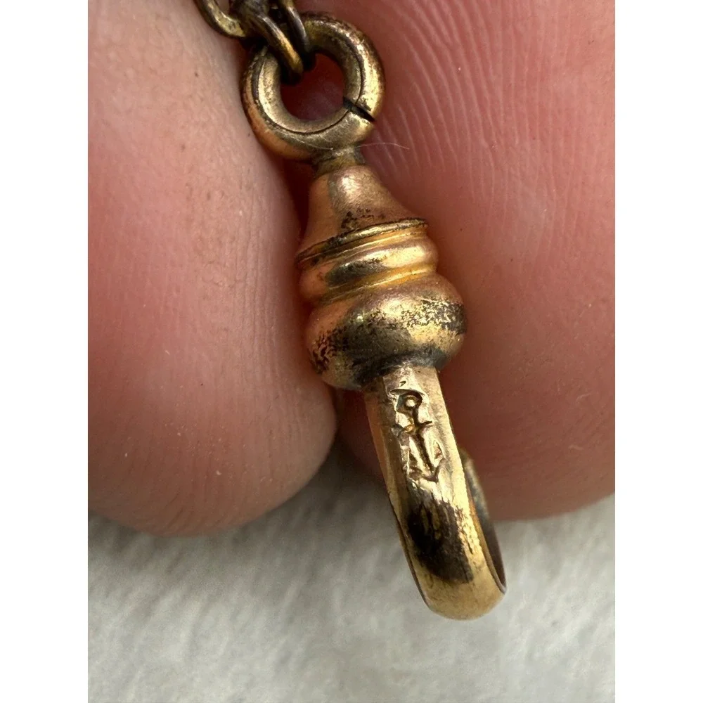 Vintage Gold Filled Watch Chain Gold Tone Fancy Slider Long 48